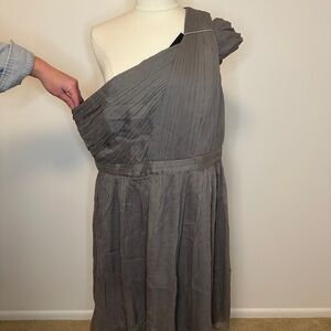 J. Crew Kylie Charcoal One-Shoulder Dress - Sz 16